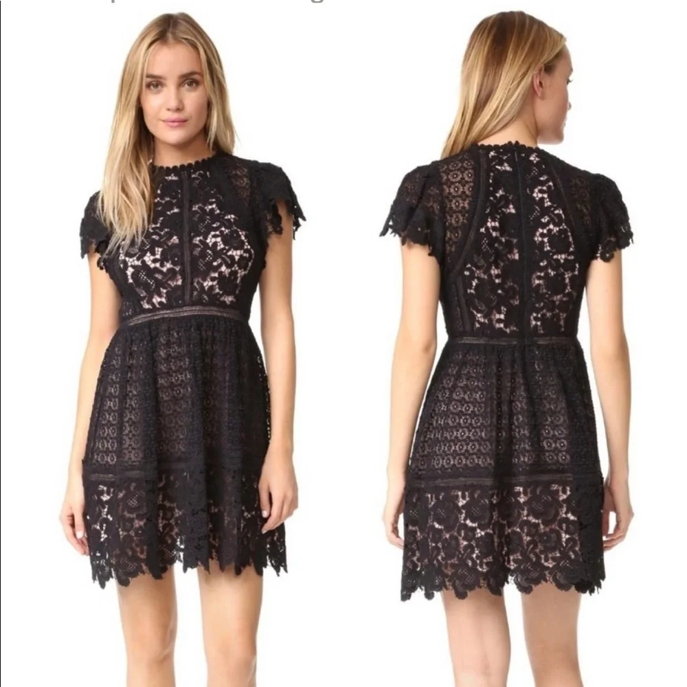 Rebecca Taylor Short Sleeve Mixed Dress Size 6 - Picture 6 of 16